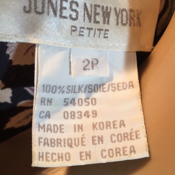 Jones of New York 2 pc Blue Floral Silk Dress - Picture 11 of 16